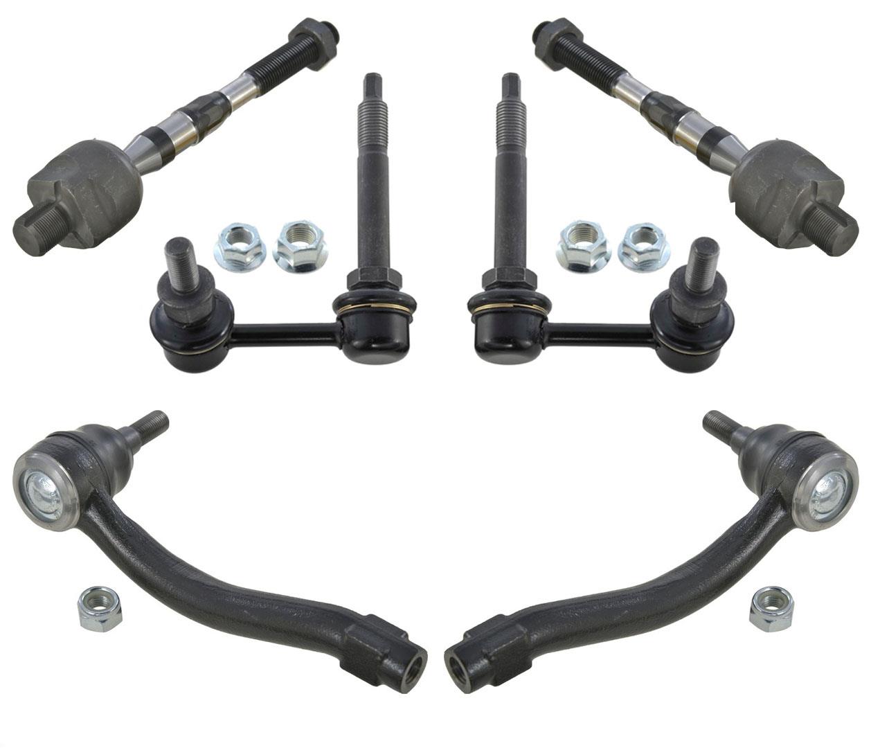 Varillas de amarre interiores y exteriores y torceduras de barra estabilizadora para Nissan 370Z 09-19, kit de 6 piezas