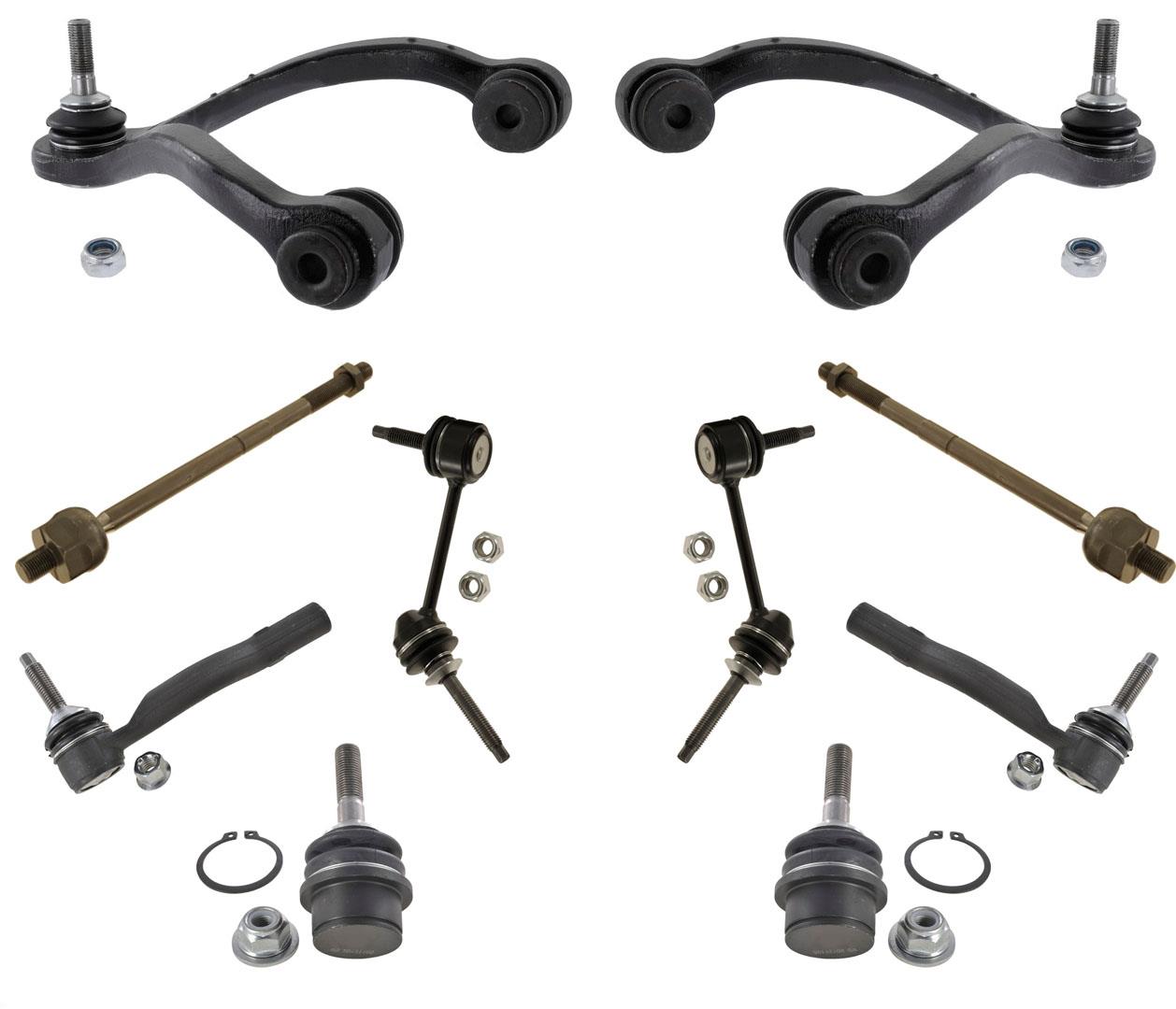 Para 03-11 Lincoln Town Car brazo de control superior juntas esféricas varillas de amarre Kit de 10 piezas