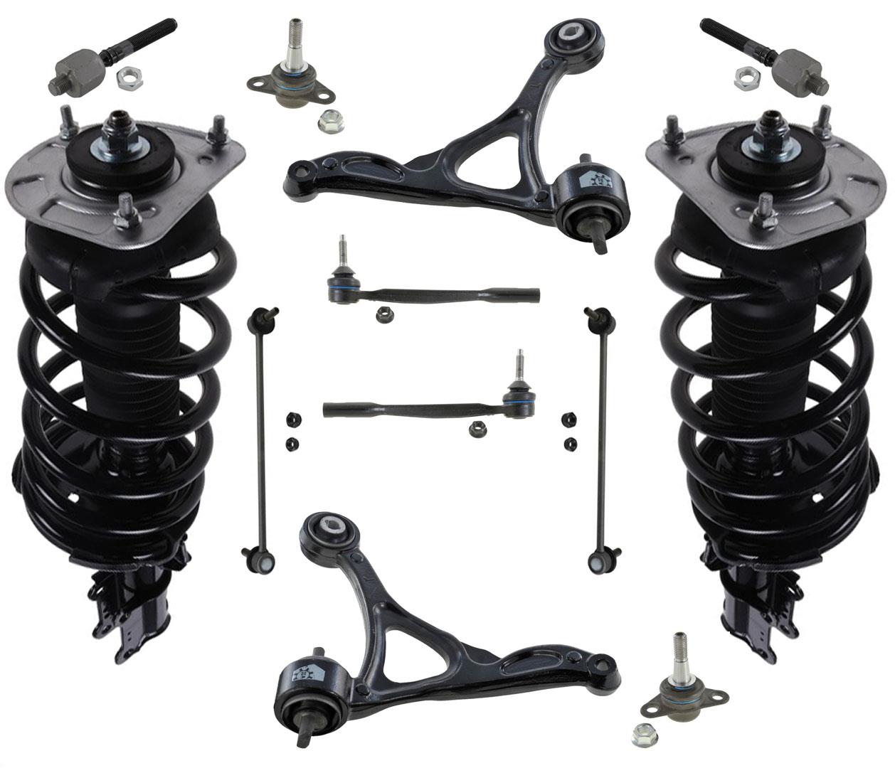 Front Complete Struts Lower Arms BJ Tie Rods & Links For 03-14 Volvo XC90