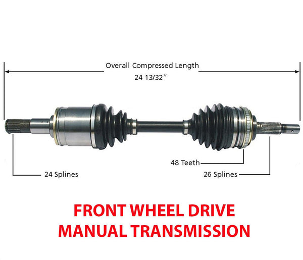 Driver Side CV Axle fits 96-00 Toyota RAV4 Front Wheel Drive Manual Transmission