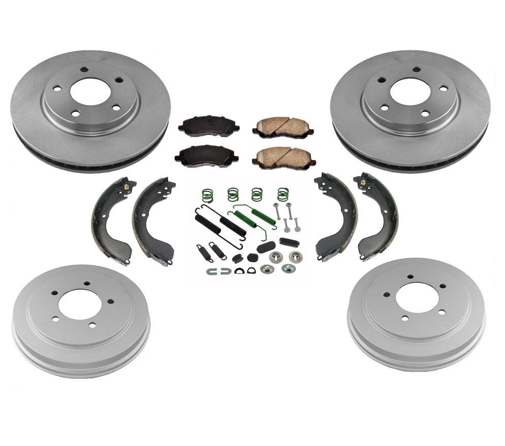 Kit de zapatas de pastillas de freno de tambores de rotores de 276MM y 10,86 pulgadas para Dodge Caliber 07-12