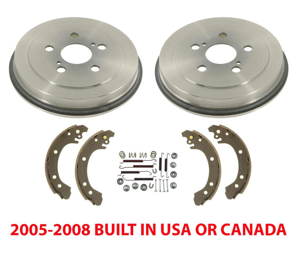 Fits Toyota Corolla Built In USA & Canada (2) Rear Brake Drums Shoes and Springs