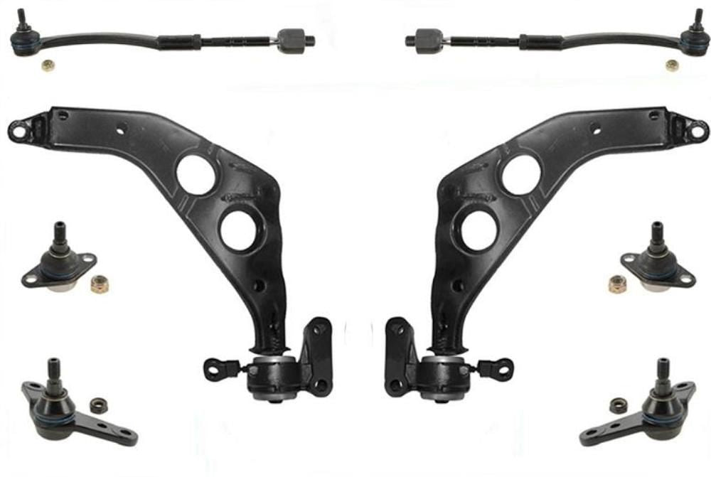 Front Lower Control Arms W Bracket Tie Rods & Ball J For Mini Cooper 2002-2006