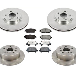 Front & Rear Disc Brake Rotors & Ceramic Brake Pads 6pc fits Toyota Solara 04-08