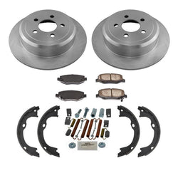 Rear Disc Brake Rotors & Rear Ceramic Pads for Jeep Liberty 5pc 08-12