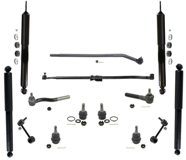 For Jeep Wrangler 07-17 Front & Rear Shocks Tie Rods Front Ball Joints & Links