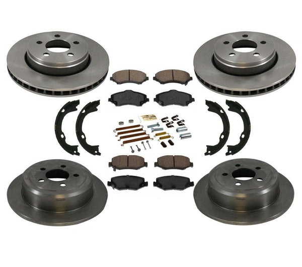 Rotores de freno de disco delantero trasero pastillas de freno de cerámica 8 piezas para Jeep Liberty 08-12