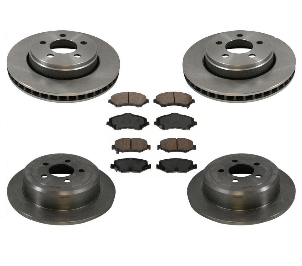 Rotores de freno de disco delantero y trasero y pastillas de freno de cerámica, 6 piezas para Jeep Liberty 08-12
