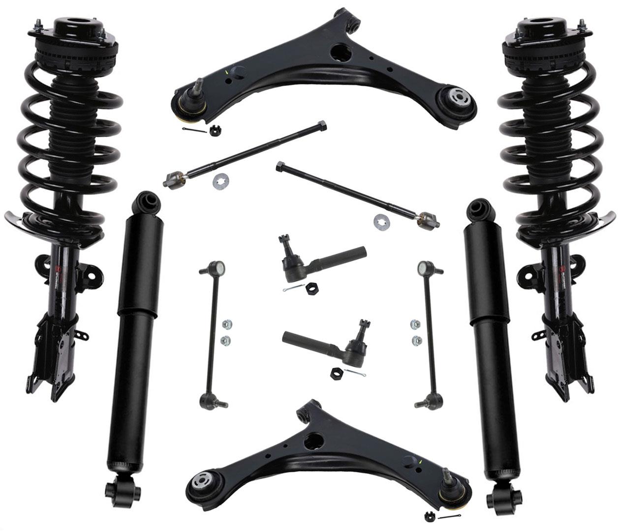Front Struts & Shocks Control Arms Tie Rods Links for Dodge Grand Caravan 08-19