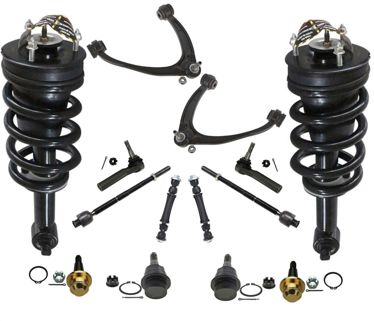Frnt Struts Upper Arms BJ Tie Rods Links For 14-16 Silverado 1500 4 Wheel Drive