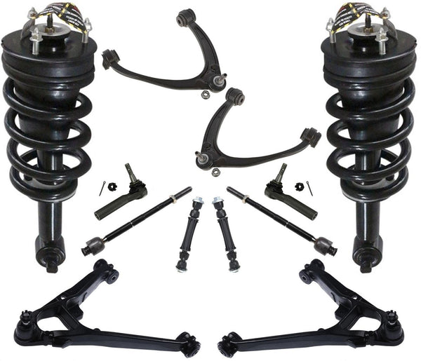 Frnt Struts W Lower Cast Iron Arms 12 Pcs For 14-16 Silverado 1500 4 Wheel Drive