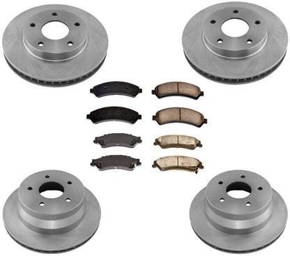 Disc Brake Rotors Ceramic Pads for Chevrolet Blazer 4 Wheel Drive 6pc 98-05
