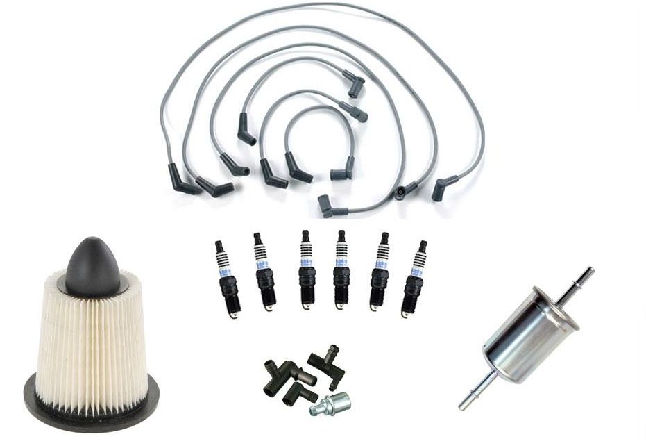 100% nuevos cables de encendido bujías filtros de aire de combustible para Mustang 3.8L 3.9L 01-04