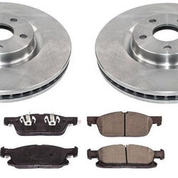 Front 316MM Rotors & Ceramic Brake Pads for 15-2020 Ford Edge Front Wheel Drive