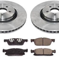 Front Brake Rotors Brake Pads For Ford Edge 15-18 All Wheel Drive W/ 345MM Rotor