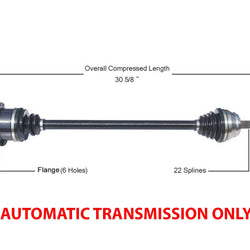 Front Right CV Axle Shaft Fits 95-02 Volkwagen Cabrio W/ Automatic Transmission