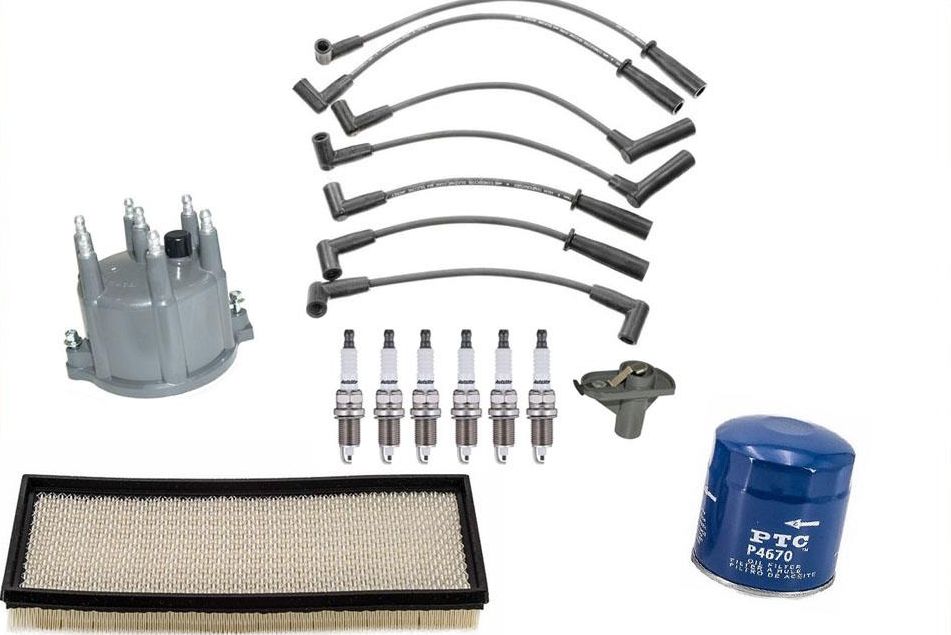 Ignition Wires Spark Plugs Cap Rotor & Filters Fits Jeep Wrangler 4.0L 97-99