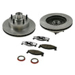 Rotores de freno delantero y pastillas de cerámica, 5 piezas para Ford E150 Van con ABS trasero 1994-2002