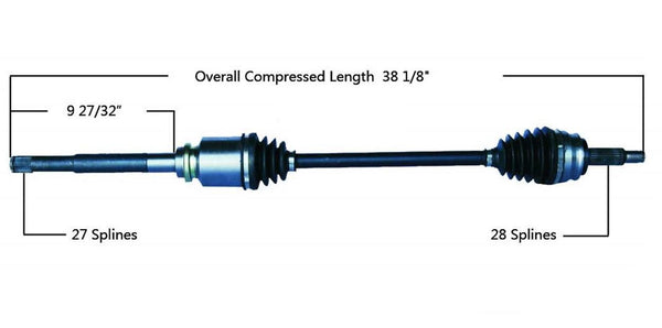 CV Drive Axle Shaft Fits Compass Patriot 4 Wheel Drive 07-14 Front P/S