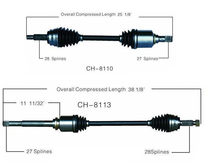 Front Left & Right CV Drive Axle Shafts Fits 07-14 Jeep Compass 4 Wheel Drive