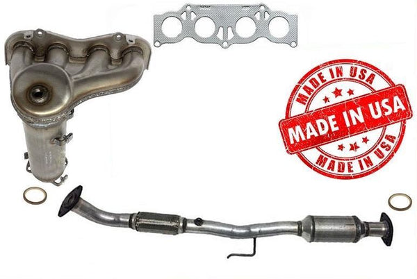 Front Manifold & Rear Catalytic Converter For 07-09 Camry 2.4L With ULEV Emis