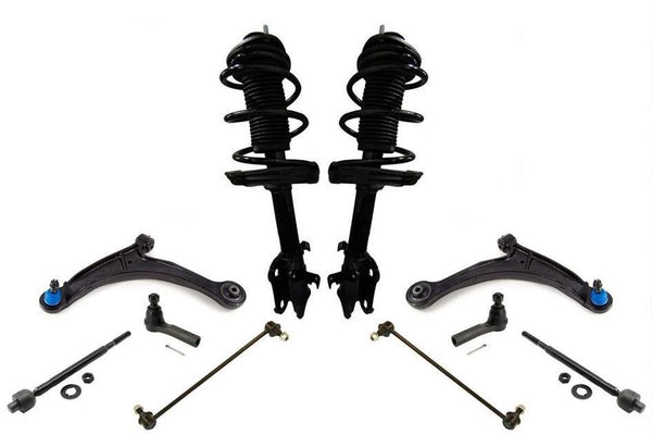 Front Struts Lower Control Arms Tie Rods Links For 06-14 Ridgeline 4 Wheel Drive