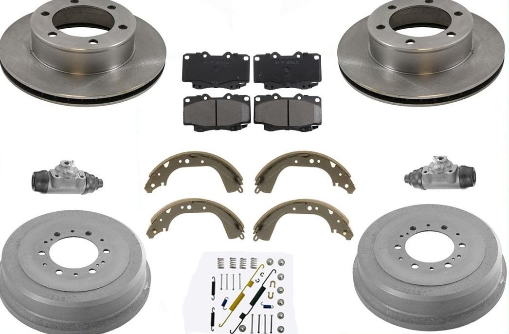 Fits 99-03 Tacoma 4 Wheel Drive 6 Lug Front & Rear Brake Kit W/ Wheel Cylinders
