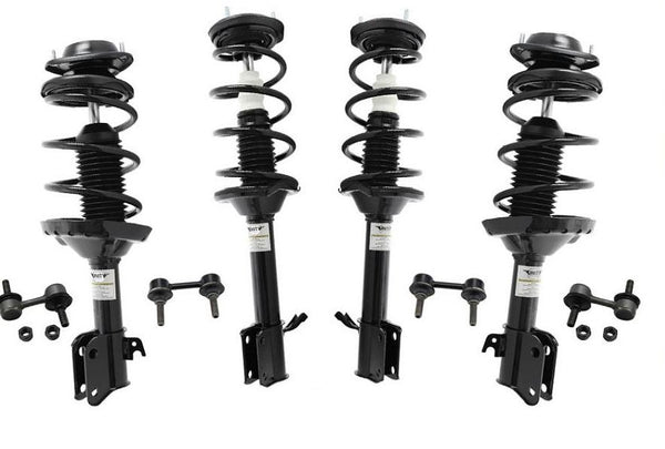 4 NEW Complete Spring Struts Sway Bar For 04-05 Forester Without Auto Level 8pc