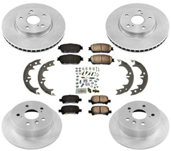 Disc Brake Rotors Ceramic Pads Brake Shoes 8Pc Kit for Toyota Solara 2004-2008