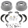 Rear Brake Drums 9 x 2.5 Inch & Brake Shoes for Jeep Wranger 8pc 1991-1998