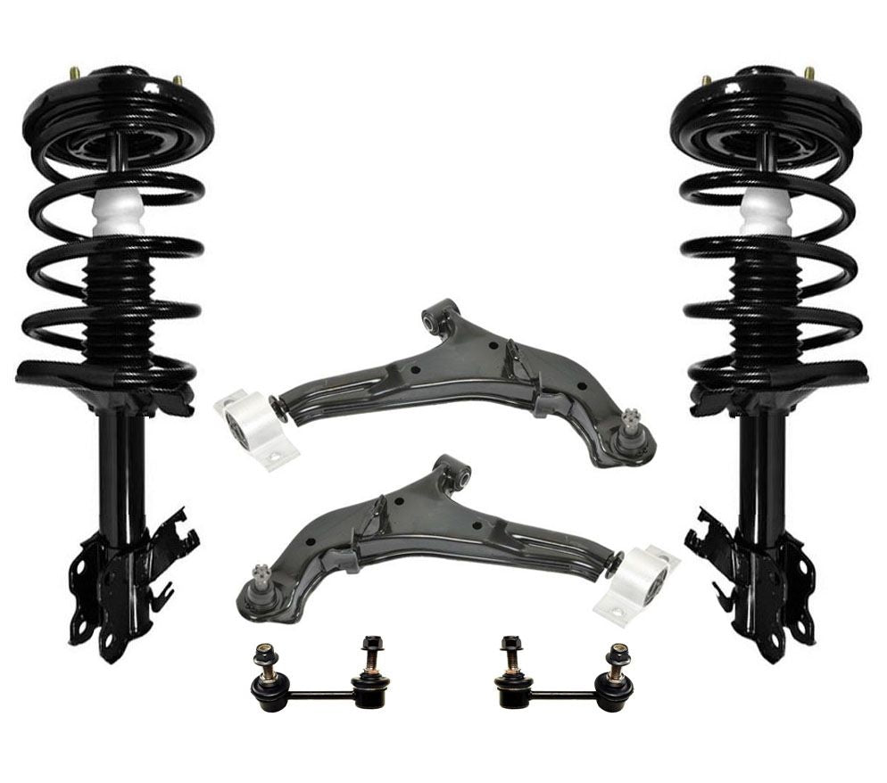 Brazos de control inferiores y enlaces de resortes helicoidales delanteros para Nissan Maxima 01-03 6 piezas