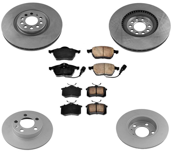 Para 00-06 Audi TT 1.8L Tracción Delantera Delantera 312 MM y Rotores Traseros y Pastillas de Freno