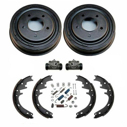 Rear Drums Shoes Wheel Cylinders Spring Kit For Ford E-150 F-150 1987 1995 1996