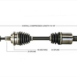 Eje delantero izquierdo para Mercedes Benz C240 ​​C280 C320 C350 4-Matic 03-07