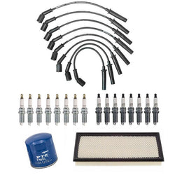 Ignition Wires Oil Air Filters Spark Plugs 19Pc for Dodge Ram Dakota 4.7L 2011
