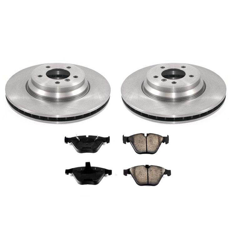 (2) Front Brake Rotors & Ceramic Pads for BMW X1 3.0L 2013-2015