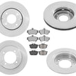 Se adapta a rotores delanteros y traseros Volvo S40 V40 00-04 y pastillas de freno de cerámica, kit de 6 piezas