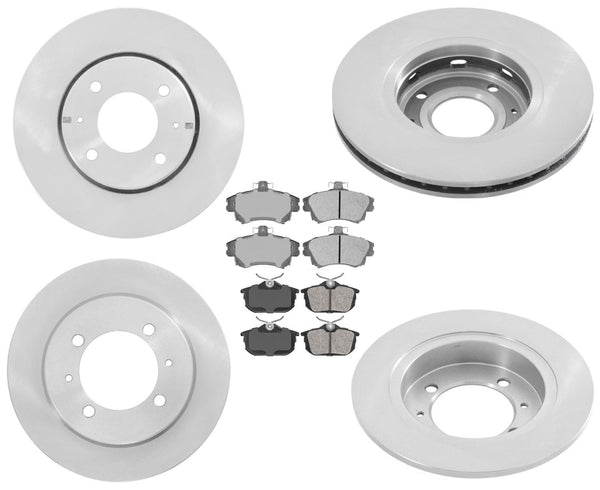 Se adapta a rotores delanteros y traseros Volvo S40 V40 00-04 y pastillas de freno de cerámica, kit de 6 piezas