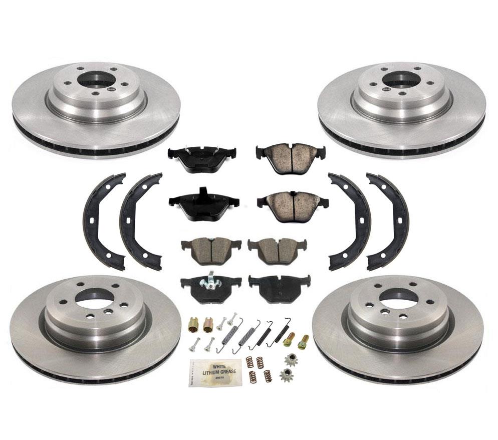 Kit de resorte de zapatos de pastillas de freno de rotores traseros delanteros para BMW X1 3.0L X-drive 13-15