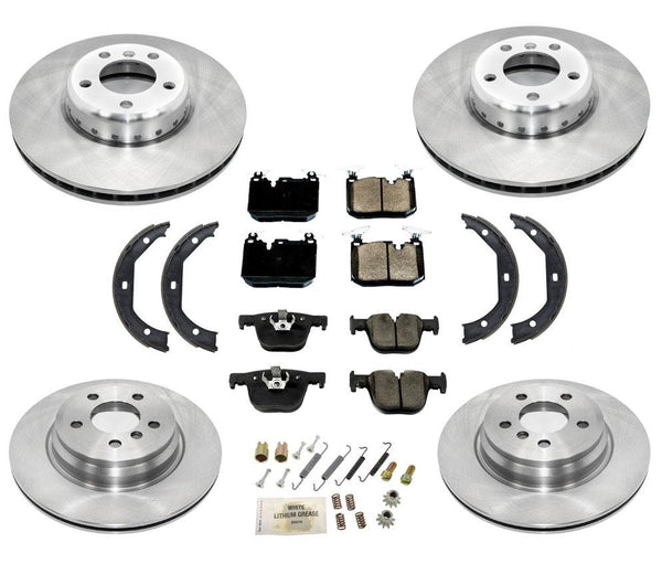 Rotors Ceramic Pads 8pc Kit for BMW 340i xDrive 16-18 No Blue Caliper No GT