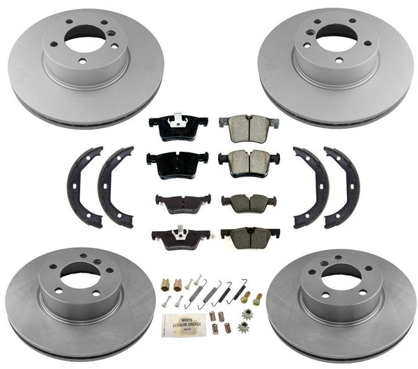 Rotors Ceramic Pads 8pc Kit for BMW 320i xDrive AWD 13-18 with out Blue Caliper