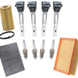 Ignition Coils Platinum Spark Plugs Air Oil Filters for Audi A4 & A4Q 2.0 05-09