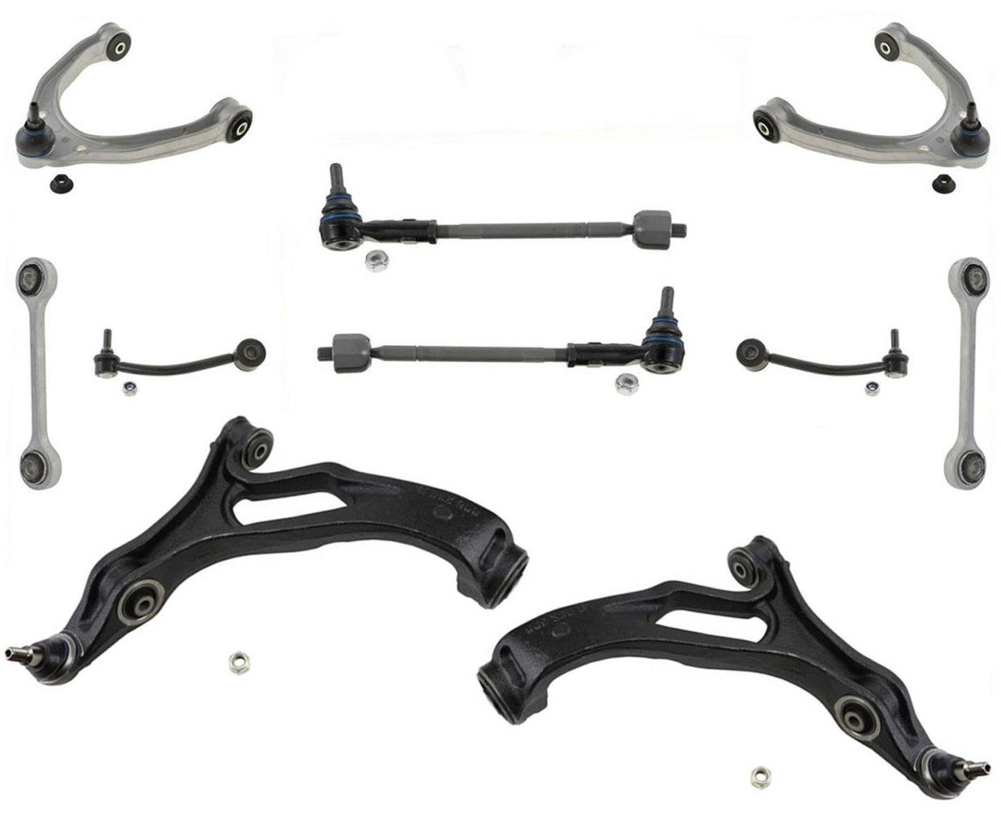 Kit de chasis de 10 piezas para 07-10 Audi Q7 brazos de control inferiores y superiores enlaces de varillas de amarre