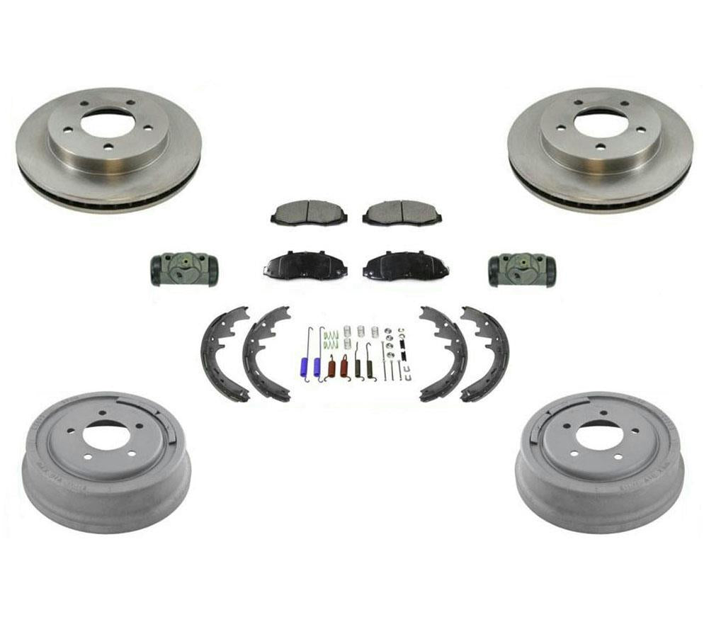 Rotores Tambores Almohadillas Zapatos Kit de resorte para Ford F150 4 ruedas motrices y 5 pernos 97-99