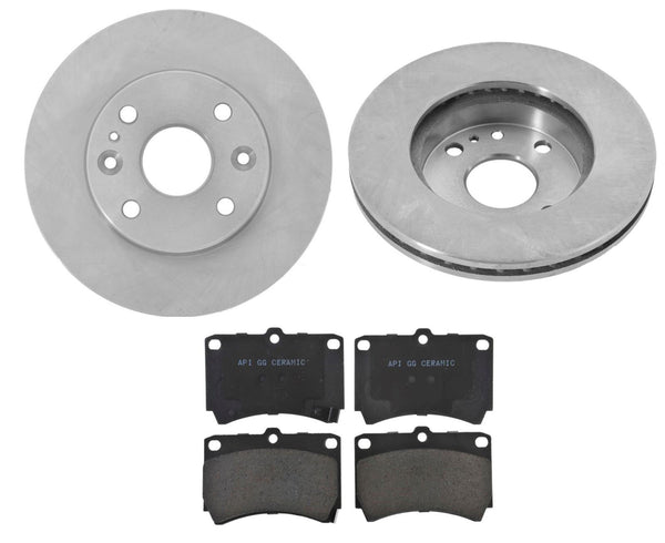 Front Disc Brake Rotors Rotors & Ceramic Brake Pads for Kia Rio 2000-2002