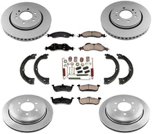 Rotores de disco, pastillas de freno, zapatos de estacionamiento, kit de resorte para Ford Expedition 2007-2009