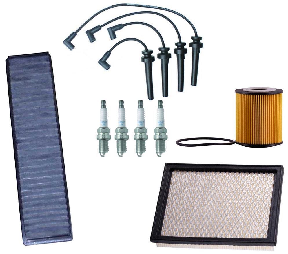 SparK Plugs Wires Filters for Mini Cooper Base 1.6L 02-06 Automatic Transmission