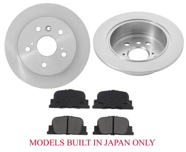 Rear Rotors & Brake Pads Fits 00-01 Toyota Camry V6 3.0L Built In JAPAN Models