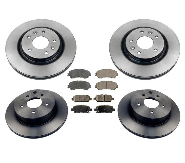 Front & Rear Pads & Rotors for Nissan Rogue 14-19 2.5L With 2 Row Seat (ONLY)