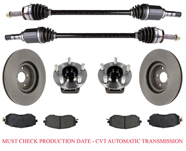 Front Axles Wheel Hub Bearings Rotors & Pads For Forester 01/15/14-2018